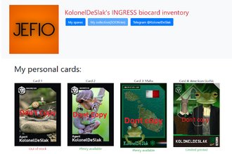 foto van mijn Ingress inventory systeem